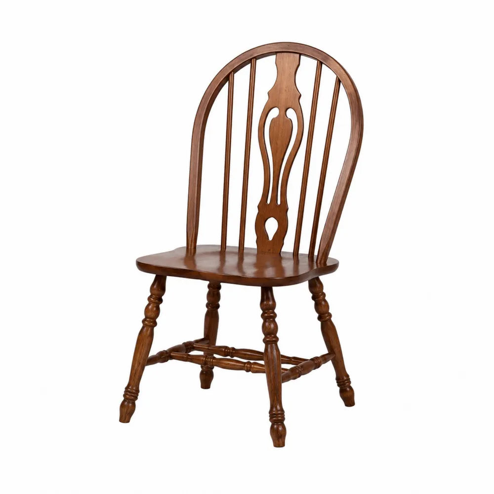 Chaise Windsor en bois massif brun