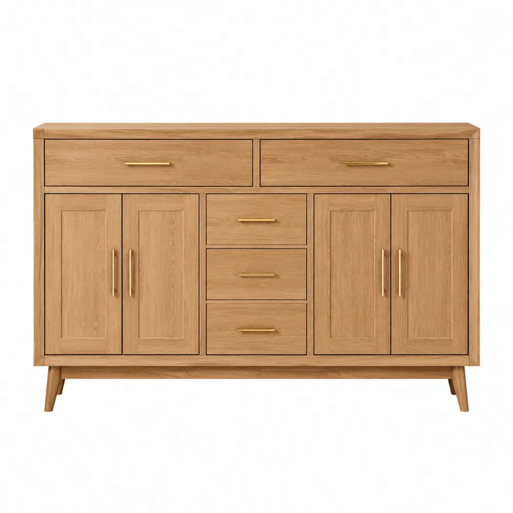 Buffet en bois avec portes et tiroirs en chêne