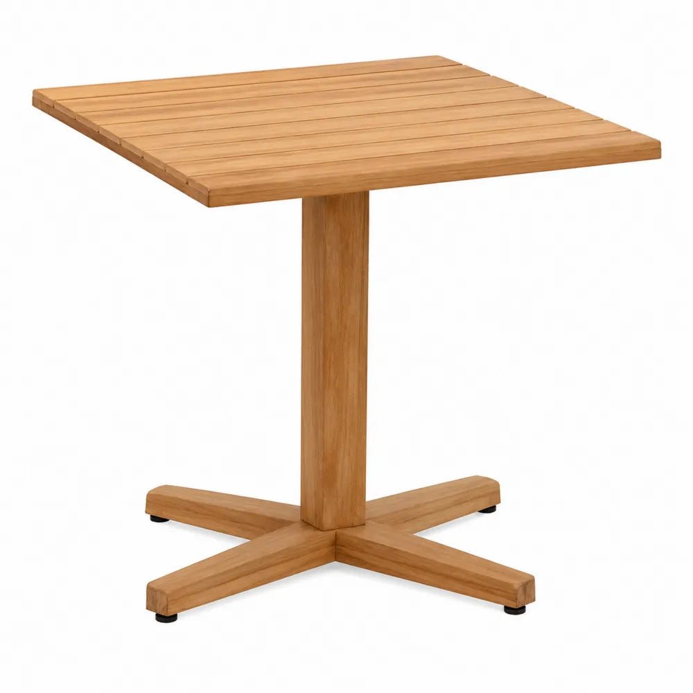 Table de jardin carrée en bois de teck massif