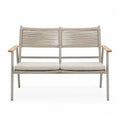 Banc d'extérieur 2 places en aluminium et teck