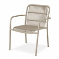 Chaise de jardin en métal et résine tressée beige 55x57x83 cm