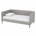 Canapé-lit en tissu polyester et bois de hêtre gris