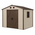 Abri de jardin en résine beige/marron 257x255x243 cm