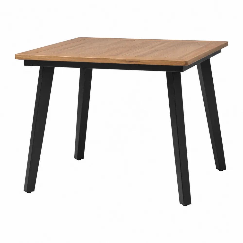 Table carrée en bois d'acacia et acier 90x90x75 cm