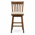 Chaise de bar en bois avec assise en tissu beige 65cm