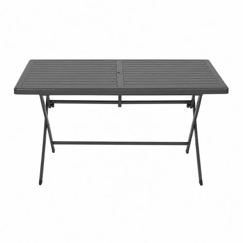 Table pliante de jardin en métal anthracite 120x70 cm