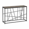 Console en métal noir et bois avec motifs géométriques 120x40x80cm