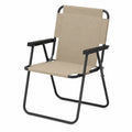 Chaise pliante en métal et toile beige