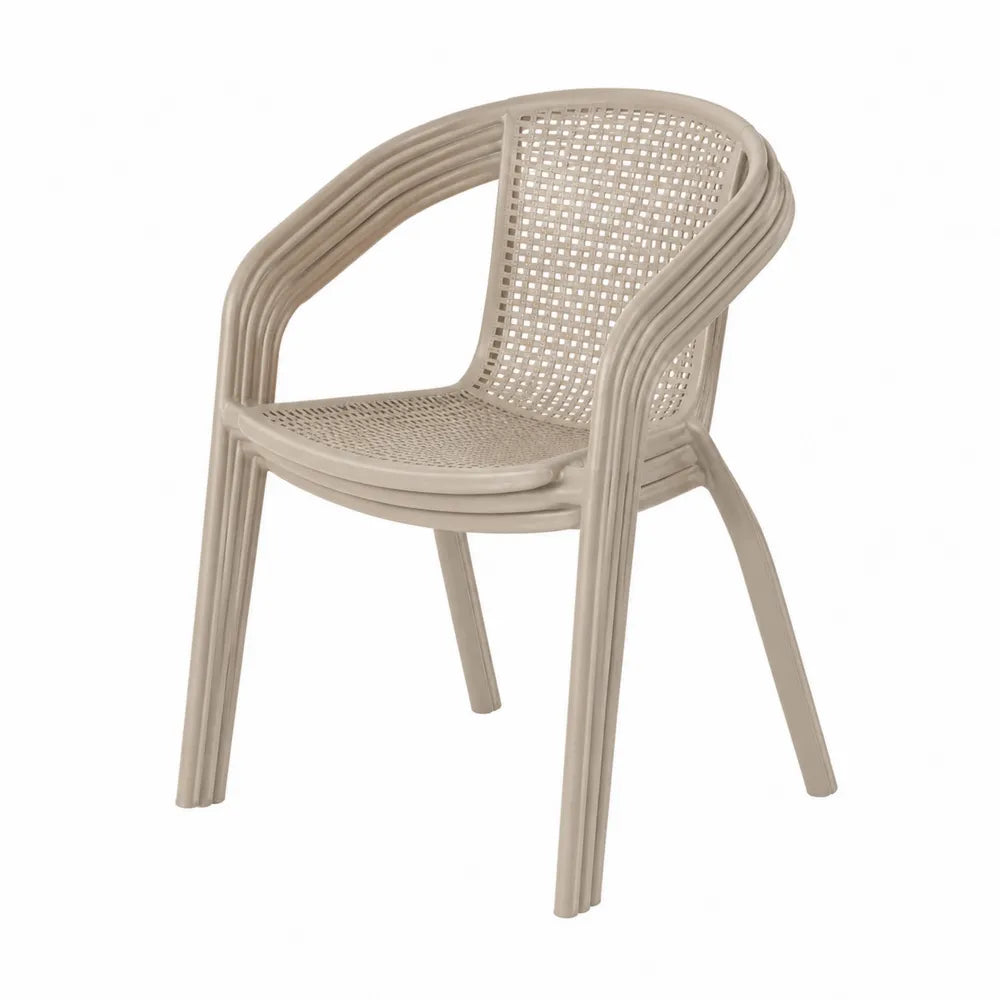 Chaise en plastique beige ajourée 58x54x75 cm