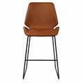 Chaise de bar en cuir synthétique marron avec structure en métal