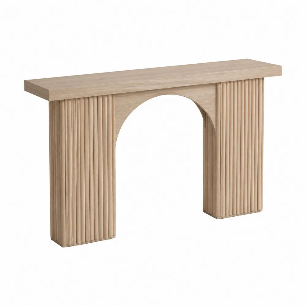 Console en bois de chêne rainurée