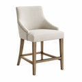 Chaise de bar en bois de chêne et polyester beige