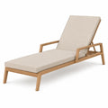 Chaise longue en bois avec coussin en polyester beige