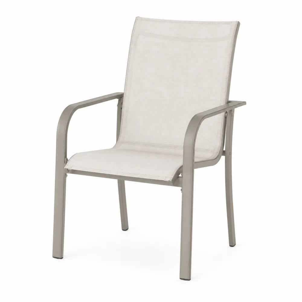Chaise de jardin en aluminium et textilène beige