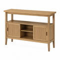 Buffet en bois avec portes coulissantes et étagères ouvertes 120 cm
