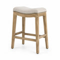 Tabouret en bois et polyester beige 75 cm