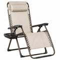 Chaise longue en acier et textilène beige réglable extérieur
