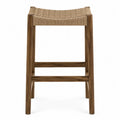 Tabouret de bar en bois avec assise en corde en papier naturel 65 cm