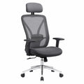 Chaise de bureau en maille avec appui-tête réglable - Gris