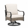 Fauteuil pivotant en aluminium avec coussins en polyester crème