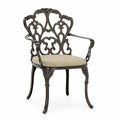Chaise de jardin en métal avec coussin beige