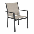 Chaise en aluminium et textilène beige avec cadre noir