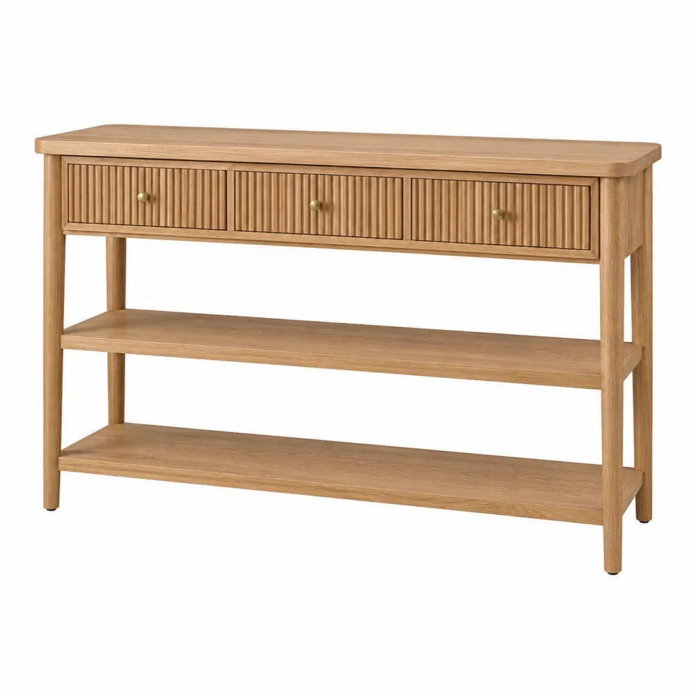 Console en bois de chêne avec tiroirs 120x30x80 cm