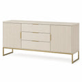 Buffet en bois et métal crème avec 2 portes et 3 tiroirs 160 cm