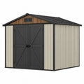 Abri de Jardin en Acier Galvanisé Beige et Gris 278x195x225 cm
