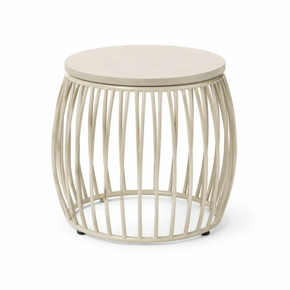 Table basse en métal beige pour extérieur