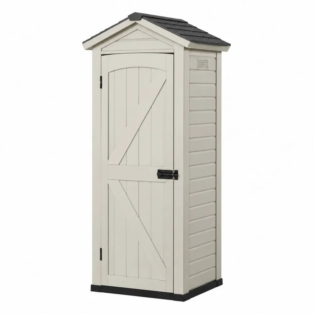 Abri de jardin extérieur en plastique polypropylène beige 68x68x185cm