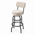 Tabouret de bar en métal avec revêtement en tissu polyester beige